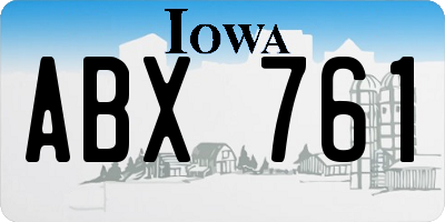 IA license plate ABX761
