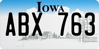 IA license plate ABX763