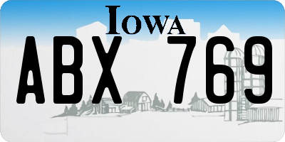 IA license plate ABX769