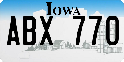 IA license plate ABX770