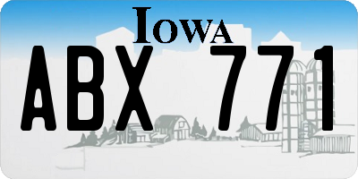IA license plate ABX771