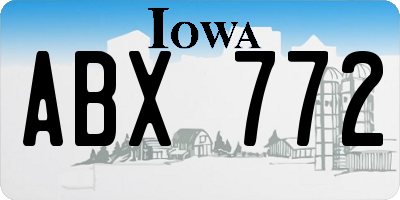 IA license plate ABX772