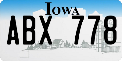 IA license plate ABX778