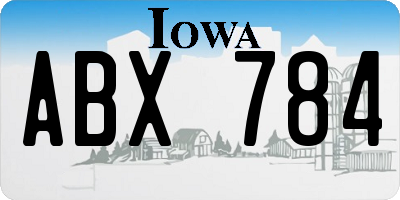 IA license plate ABX784