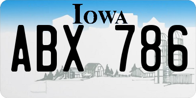 IA license plate ABX786