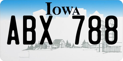IA license plate ABX788