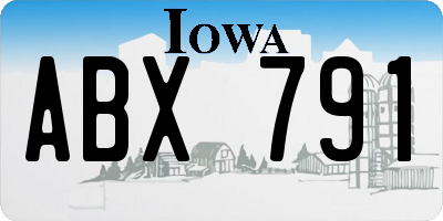 IA license plate ABX791
