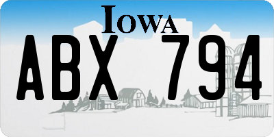 IA license plate ABX794