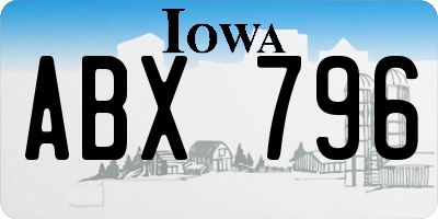 IA license plate ABX796