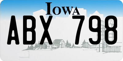 IA license plate ABX798