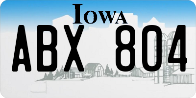 IA license plate ABX804