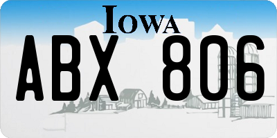 IA license plate ABX806