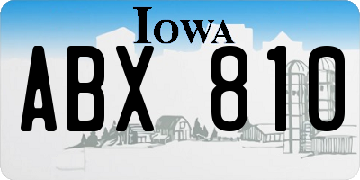 IA license plate ABX810