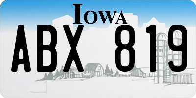 IA license plate ABX819