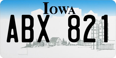 IA license plate ABX821