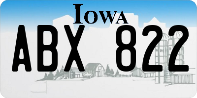 IA license plate ABX822