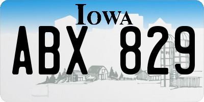 IA license plate ABX829