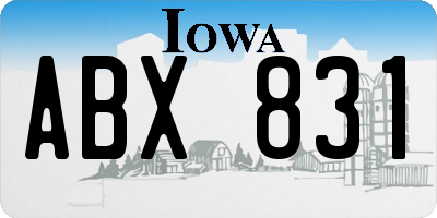 IA license plate ABX831