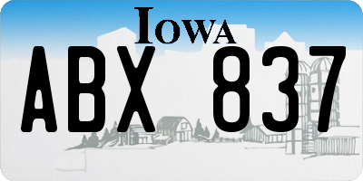 IA license plate ABX837