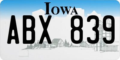 IA license plate ABX839