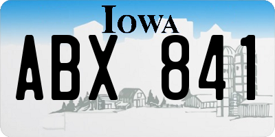 IA license plate ABX841