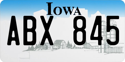 IA license plate ABX845