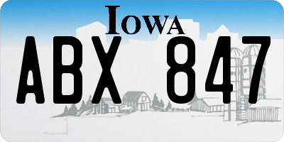 IA license plate ABX847