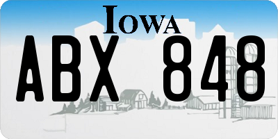 IA license plate ABX848