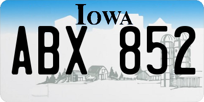 IA license plate ABX852