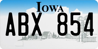IA license plate ABX854