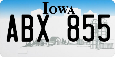 IA license plate ABX855