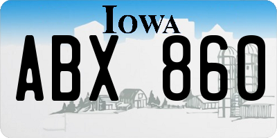 IA license plate ABX860