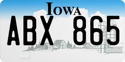 IA license plate ABX865