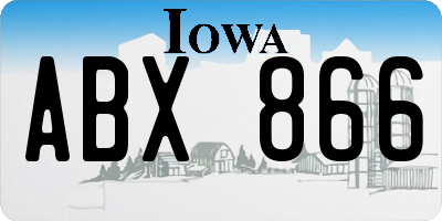 IA license plate ABX866