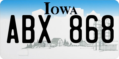 IA license plate ABX868
