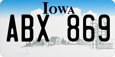 IA license plate ABX869
