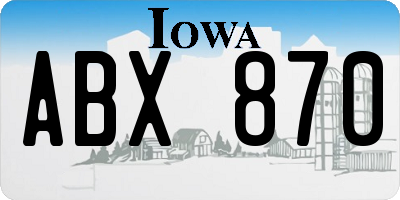 IA license plate ABX870