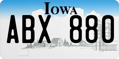 IA license plate ABX880