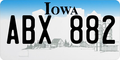 IA license plate ABX882