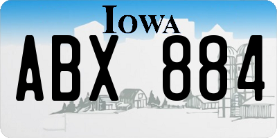 IA license plate ABX884