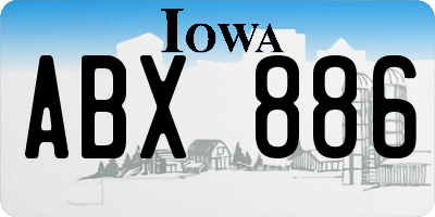 IA license plate ABX886