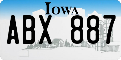IA license plate ABX887