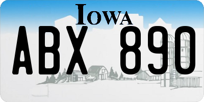 IA license plate ABX890