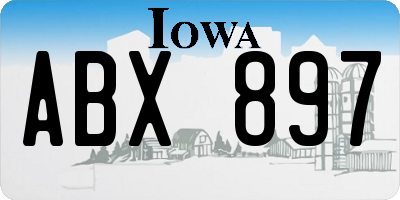 IA license plate ABX897