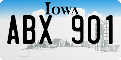 IA license plate ABX901