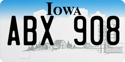 IA license plate ABX908