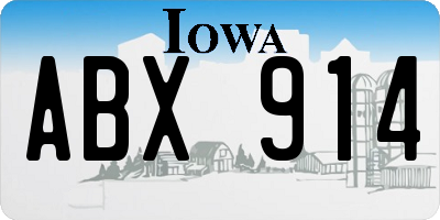 IA license plate ABX914
