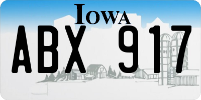 IA license plate ABX917