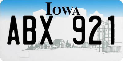 IA license plate ABX921