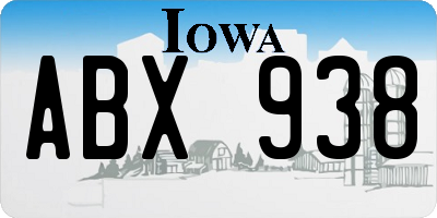 IA license plate ABX938